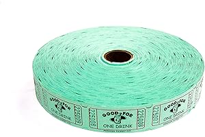 CENTURY NOVELTY Muncie Novelty Company Inc. Green Good for One Drink Ticket Roll