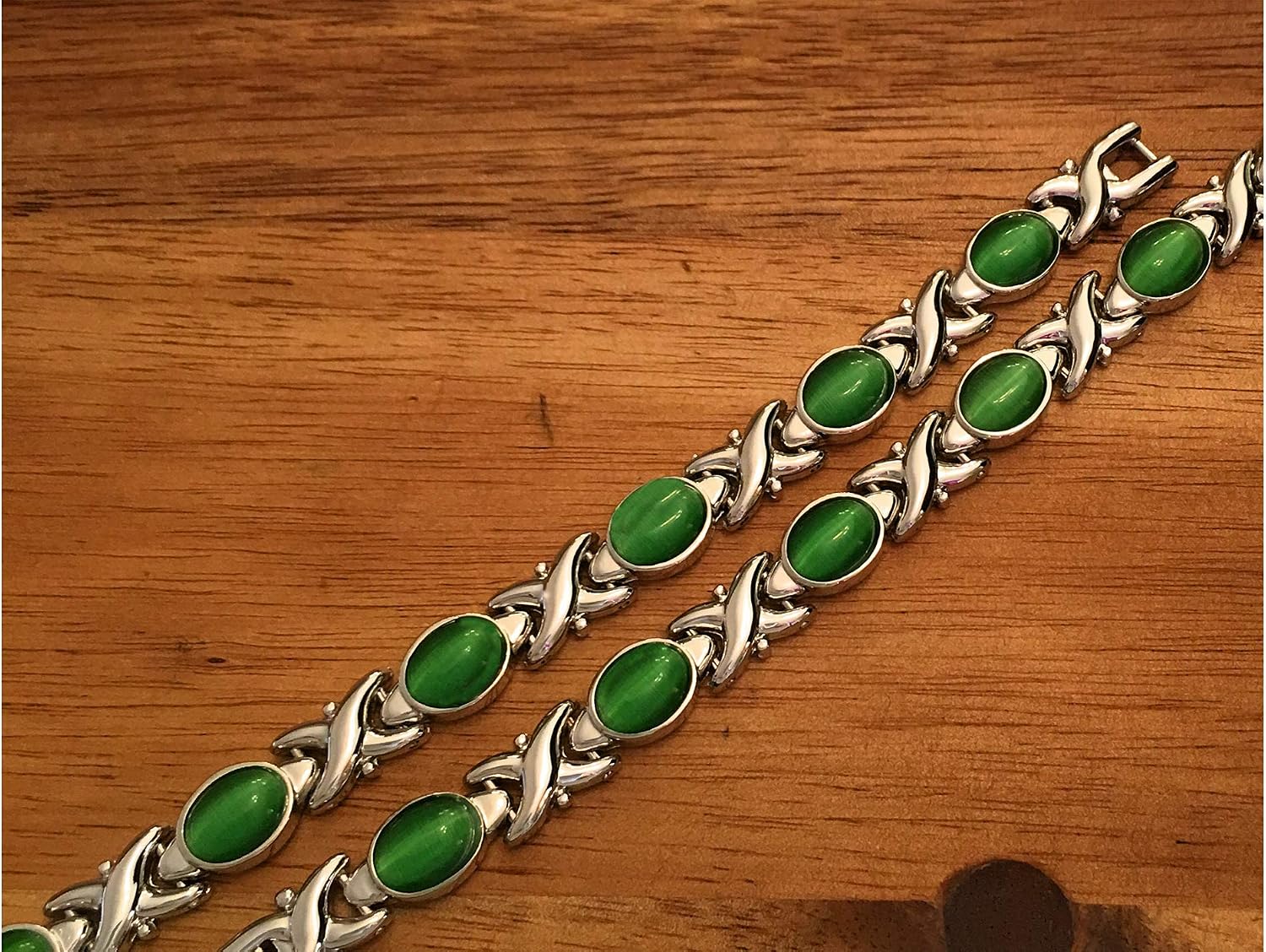 Helena Rose Ladies Magnetic Health Bracelet for Women - Green Cats Eye Semi Precious Stones - All Natural Pain Relief for Joint Stiffness - Includes Jewellery Gift Box - Image 5