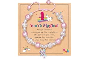 UPROMI Birthday Gifts for 3-12 Year Old Girl Unicorn Bracelet, Christmas Gifts for Daughter/Granddaughter/Niece