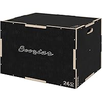 Soozier 3-in-1 Wooden Plyo Box, Plyometric Jump Box, Anti-Slip Step up Agility Platform with Handle Openings for Home Gym Wor
