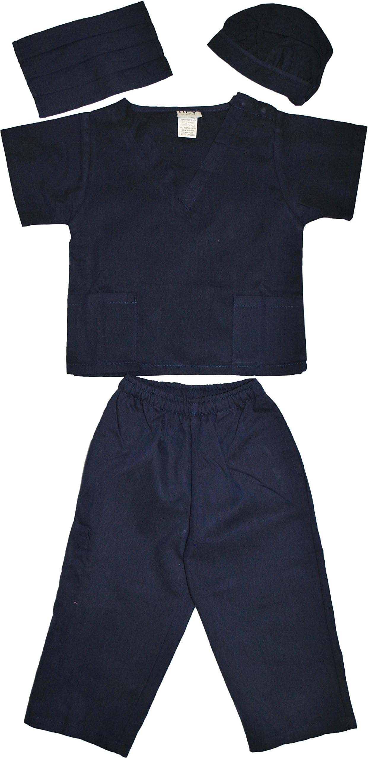 Kids Doctor Dress up Surgeon Costume Set, available in 13 Colors for 1-14 Years