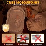 Orzbow Mosquito Net for Cot Universal Crib Canopy with Side Pocket White view 2
