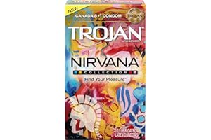 TROJAN Nirvana Collection Variety Pack Lubricated Latex Condoms, 10 Count, 4 Types of Lubricated Latex Condoms, Unique Sensat