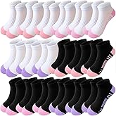 Bemeol Girls Socks 18 Pairs Ankle Socks Girls Running Athletic Low Cut Sock for Little Big Kids