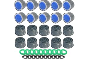 MOILINJAEY Faucet Aerator, 2.2GPM Flow Limiter Insert, Faucet Aerator Replacement Part, Used for Bathroom or Kitchen Sink Faucet Filter, Suitable for Internal and External Thread Faucet Aerators (20 PCS)