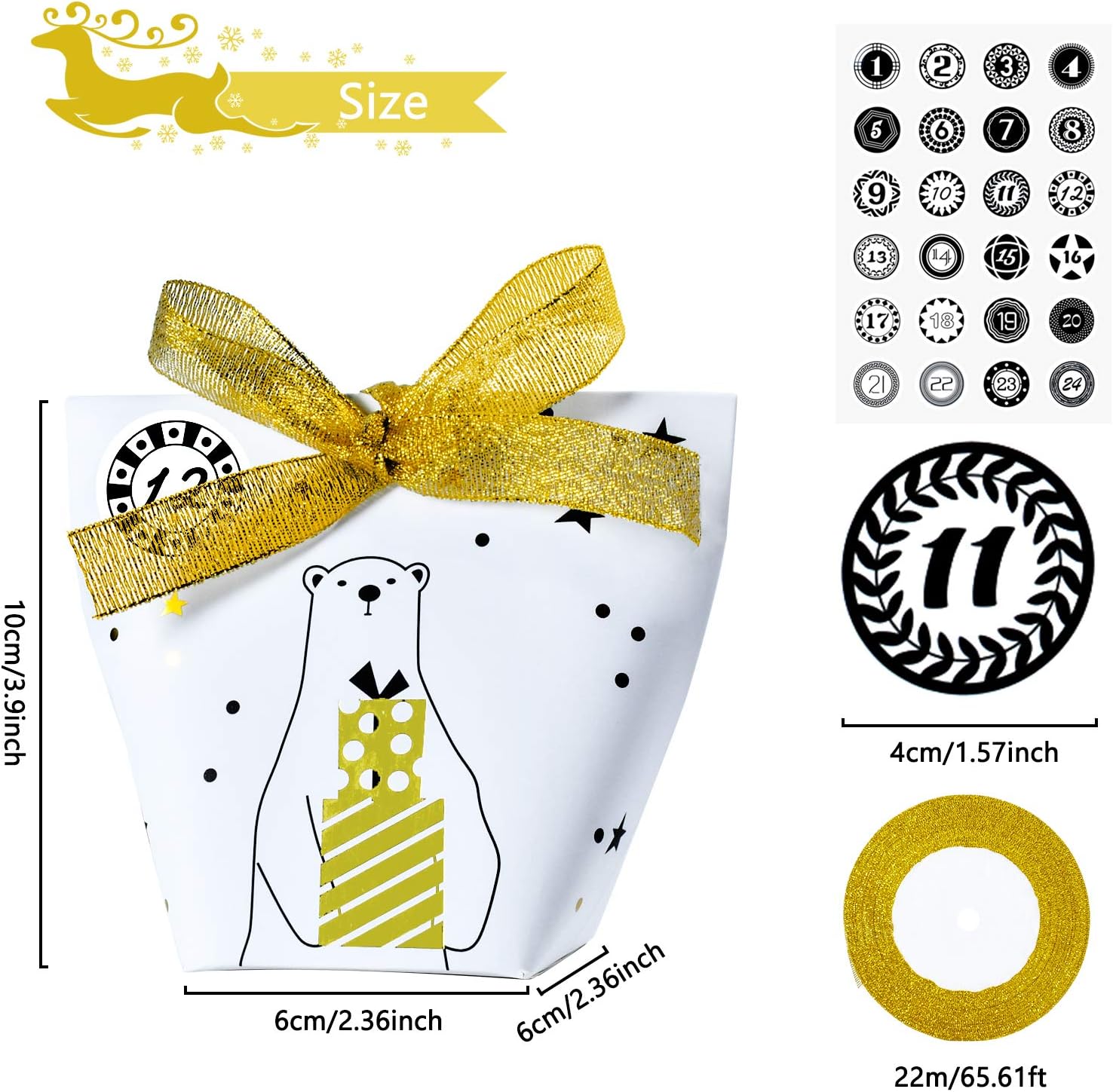 PaPIerDraCHeN Calendario Dell'avvento Fai Da Te Da Riempire - 24 Scatole Marroni Naturali In Cartone Da 400g M² Da Mettere Su E Decorare Natale