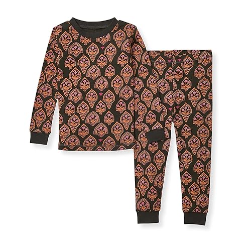 Burt's Bees Baby Baby Girls Pajamas, 2-Piece Tee and Pant PJ Set, 100% Organic Cotton, Snug Fit, Soft Sleep Pajama Outfit, Sizes 12 Months to 12 Years PJs