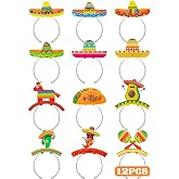 Melisheer Cinco De Mayo Decorations, Sombrero Party Hats, Mexican Colorful Cardboard Headbands, Fiesta Head Toppers Decor