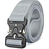 MOZETO Tactical Belts for Men Military Style Work Hiking Riggers Web Gun Belt with Heavy Duty Quick Release Metal Buckle