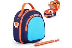 TATAVR Carrying Case Compatible with Yoto Mini, Card Holder Hold Up to 30 Cards, Travel Storage Bag with Adjustable Shoulder Strap for Audio Music Player & Headphone Accessories,Bag Only (Blue)