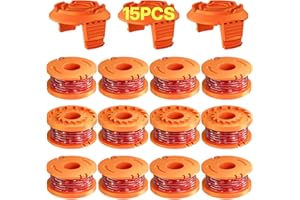 15 Pack (WA0010)Replacement Trimmer Line Spool Compatible with Worx Weed Eater, 0.065 inch Trimmer Line Refills for Worx Trim