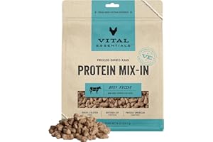 Vital Essentials Freeze Dried Raw Protein Mix-in Dog Food Topper, Beef Mini Nibs Topper for Dogs, 18 oz