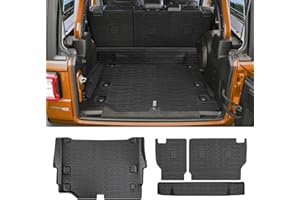 Qyebbk Cargo Liners for 2021-2025 Jeep Wrangler JL Unlimited 4XE 4 Door,Trunk Mat with Seat Back Cover Accessories All Weather Rear Cargo Mat Backrest Protector for 4XE (Not for 4X4 Gas Type)