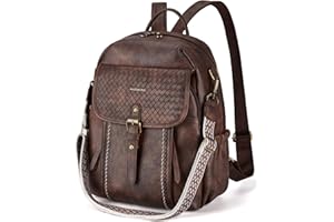 Missnine Leather Backpack Purse for Women, Ladies Fashion Backpacks, Convertible Vintage Bag for Travel, Work, Everyday