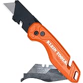 Klein Tools 44303 FLICKBLADE Folding Utility Knife with Blade Storage, Utility Knife with 5 Blades, Compact with Side Release Button and Dual Locking Positions