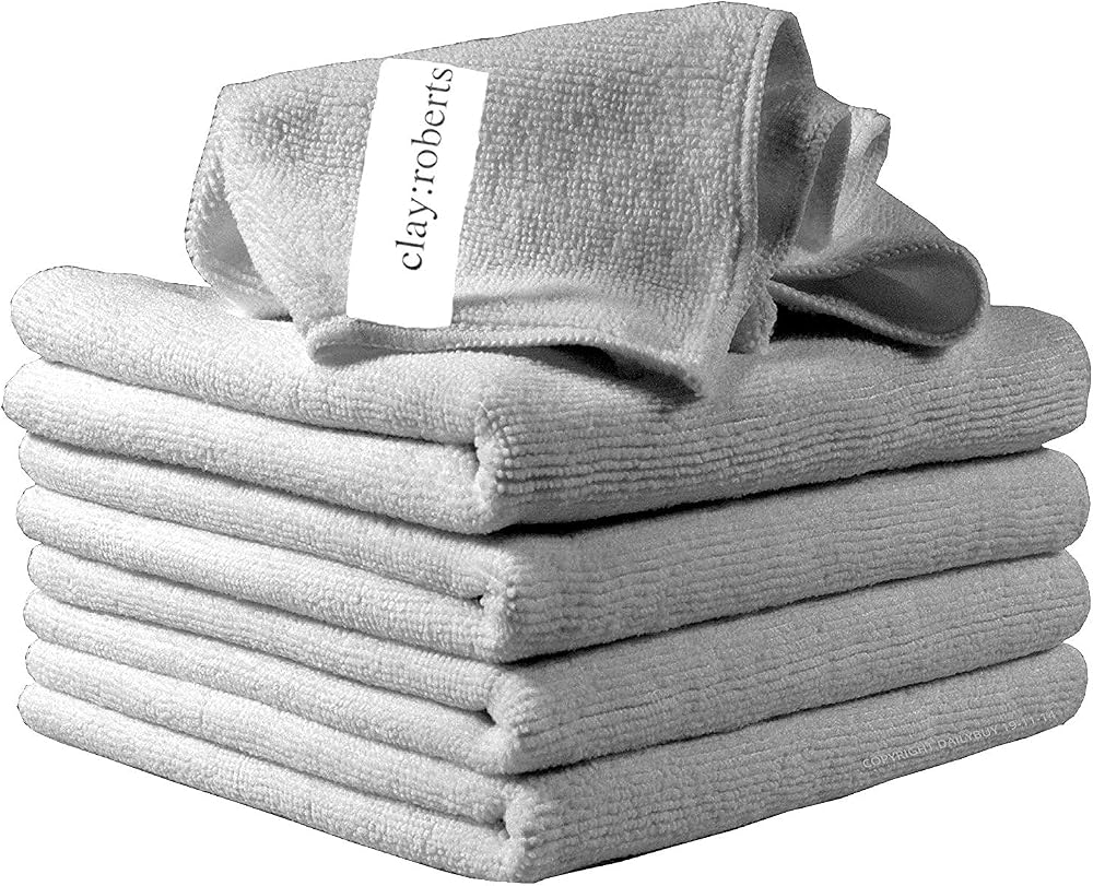 Clay Roberts Microfibre Cleaning Cloths 40x30cm Pack of 5 Grey