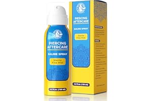 Dr. Piercing Aftercare – Piercing Aftercare Sterile Saline Spray - Sterile Saline Solution for Piercings - Ear Piercing Cleaner Saline Wash Spray - Nose, Ear, Belly & Piercing Bump – 4.0 oz