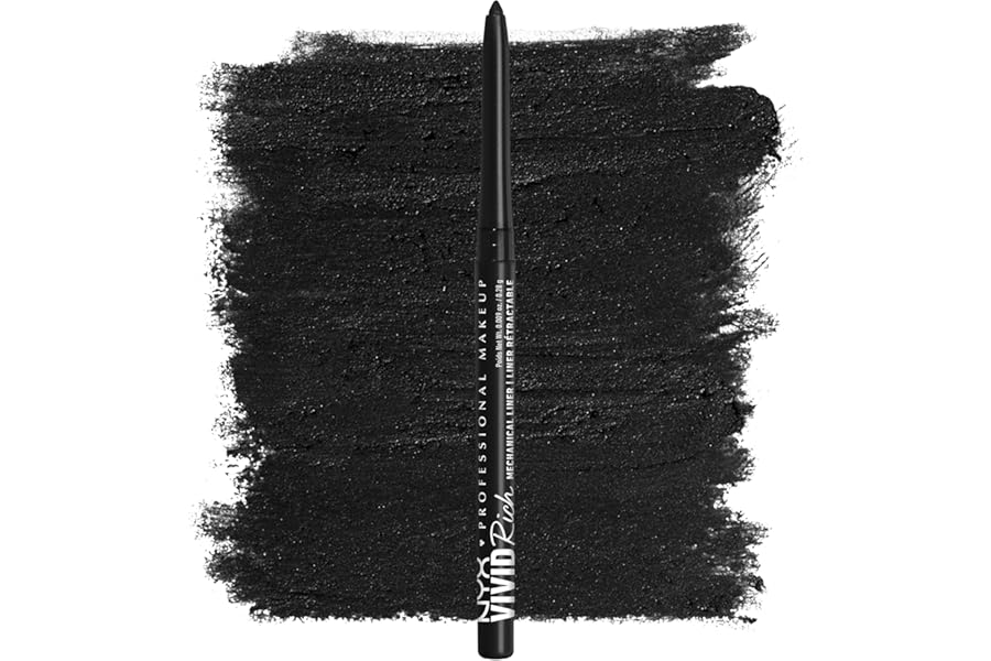 NYX PROFESSIONAL MAKEUP Mechanical Eye Pencil,Vivid Rich Mechanical, Creamy Retractable Eyeliner – Always Onyx, Black Eyeliner