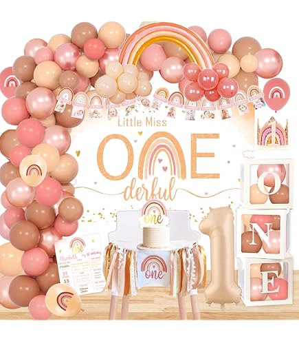 Miss Onederful Geburtstagsbanner Für Mädchen – Großes "1. Geburtstag" Dekoschild In Rot-Gold, 25x40 Cm