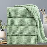 Extra Large Bath Towels Set 35x70 Inches - Green Luxury 600 GSM Oversized Bath Sheet Towel,Ultra Soft Microfiber - Quick Dry,Highly Absorbent Shower Towels Spa Hotel Bathroom Towel Set (4-Pack)
