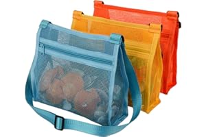 MUYIZI Beach Shell Bags for Holding Beach Shell, Beach Mesh Bag,Shell Collecting Bags for Kids Shell bag for Picking Up Shell
