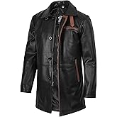 fjackets Leather Car Coats For Men – ¾ Length Real Lambskin Mens Fashion Brown & Black Leather Jacket Men