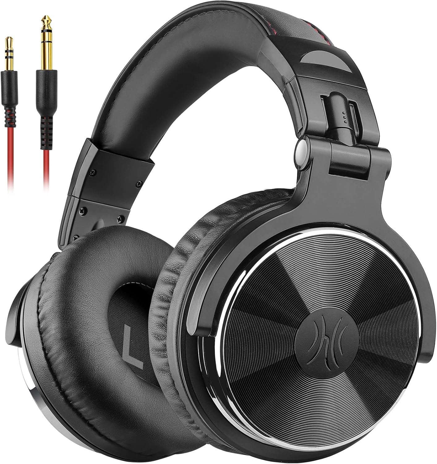 OneOdio Over Ear Kopfhörer mit Kabel, 50mm Treiber, Bassklang, 6.35 & 3.5mm Klinke, Share-Port, Geschlossene DJ Headphones für Studio, Podcast, Monitor, Handy, PC, MP3/4 (Pro-10 Schwarz)
