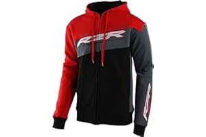 Troy Lee Designs Mens Polaris RZR | Zip Up | Fleece | Hoodie | (Large, Black/Red)
