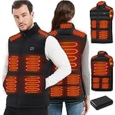 Rasfalo Heated Vest for Men Women with Battery Pack 15 Heating Zones Rechargeable Lightweight Heating Vest