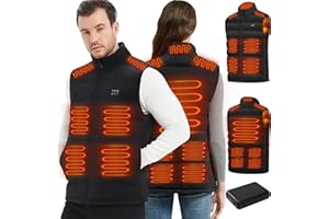 Rasfalo Heated Vest for Men Women with Battery Pack 15 Heating Zones Rechargeable Lightweight Heating Vest