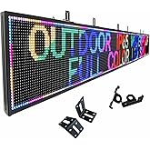 P10 LED Programmable Advertising Sign, High Brightnes Outdoor Digital Sign Waterproof, WiFi Control LED Open Signs for Business, Electronic Message Display Board 115"X14"