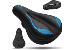 CDYWD Gel Bike Seat Cushion, Soft Gel Padded Bicycle Seat Cover for Men & Women Comfort, Extra Padding Cycle Seat Cushion for Peloton, Stationary Exercise Bike, Beach Cruiser, Ebike, MTB, Road Bicycle