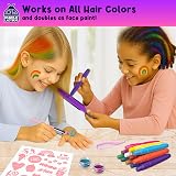Purple Ladybug Hair Chalk 12 Vibrant Colors Glitter Tattoos Kids Girls Gift view 6
