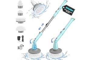 kHelfer Electric Spin Scrubber, Shower Cleaning Brush with Extension Arm for Bathtub Tile Floor(Blue)
