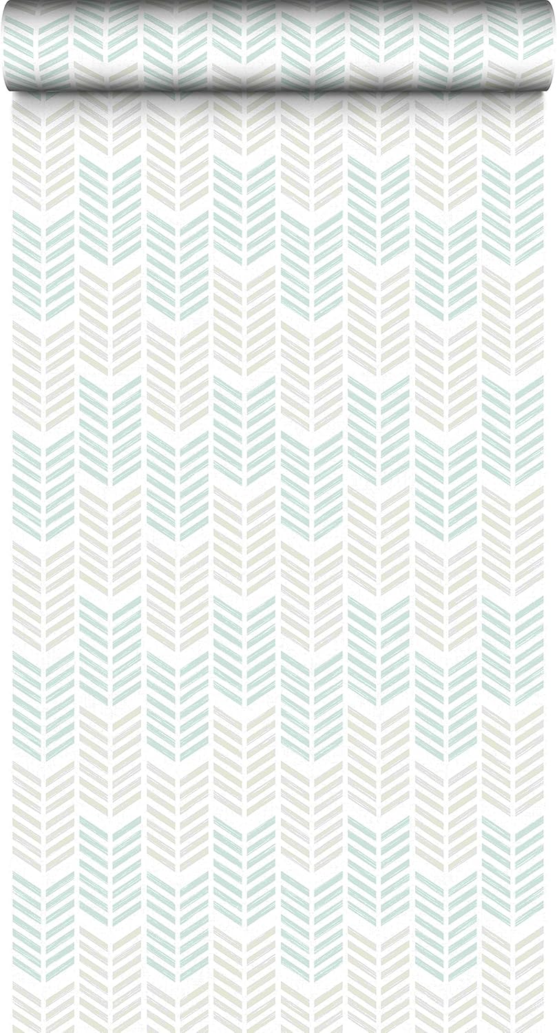 Superfresco Easy Paste The Wall Oiti Geometric Taupe Bleu Wallpaper, 52 cm x 10 m