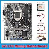 Oikabio B75 ETH Mining Motherboard 8x PCIe USB CPU LGA1155 w/ Cables view 3