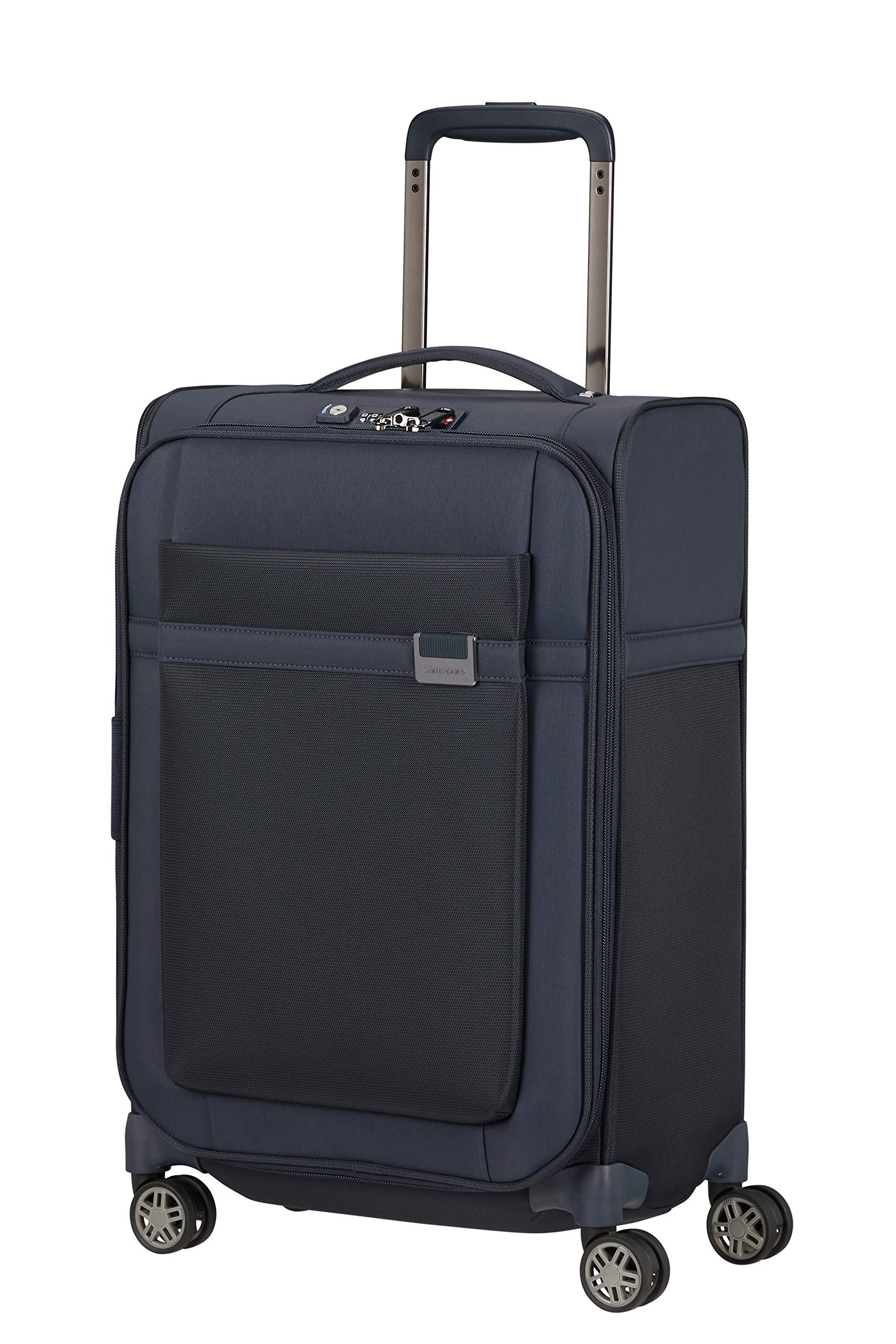 Samsonite Airea - Spinner S Expandable, Carry-on Luggage, 55 cm, 38/43.5 L, Blue (Dark Blue)