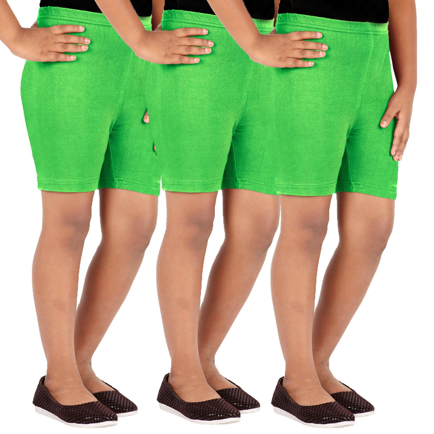 school girl's spandex shorts pack of 3