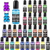 Epoxy Resin Pigment - 30 Colors Concentrated Liquid Epoxy Resin Dye, Translucent Resins Colorant for DIY Resin Jewelry Making, Paint, Resins Art Crafts - 0.35oz/10ml Each