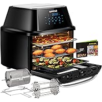 Air Fryer Oven 17-Quart, OMMO 1800W Countertop Air Fryer Toaster Oven Combo with Rotisserie & Dehydrator, Digital…