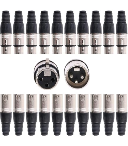 The Lord Of The Tools Lot 2 Connecteurs XLR Mâles 3 Broches – Soudure Micro Haut-Parleur, Alliage Zinc Doré, Qualité Pro