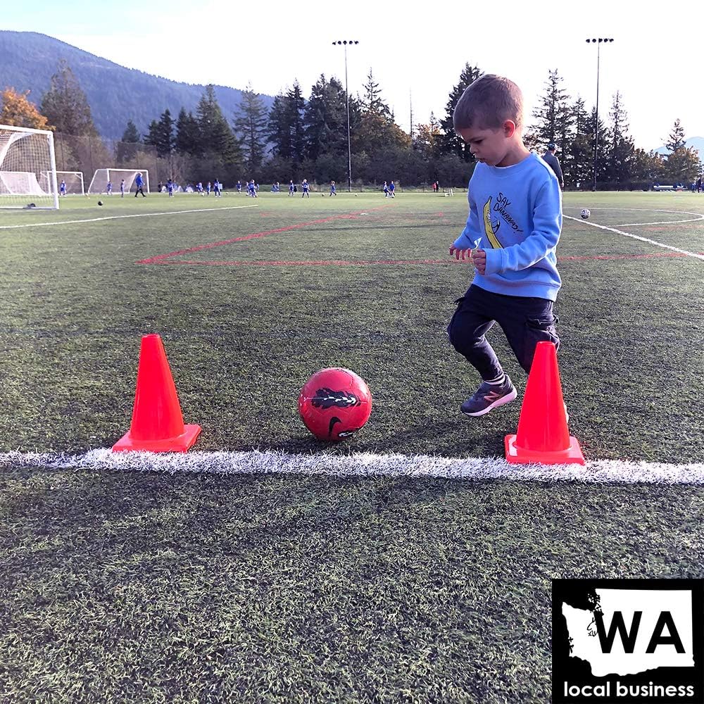 Heavy & Tough Cones - Won't Fly Away in Wind or Crack/Break - LVL10 Pro Training Cones - 12" Size - 4 Cones : Sports & Outdoors