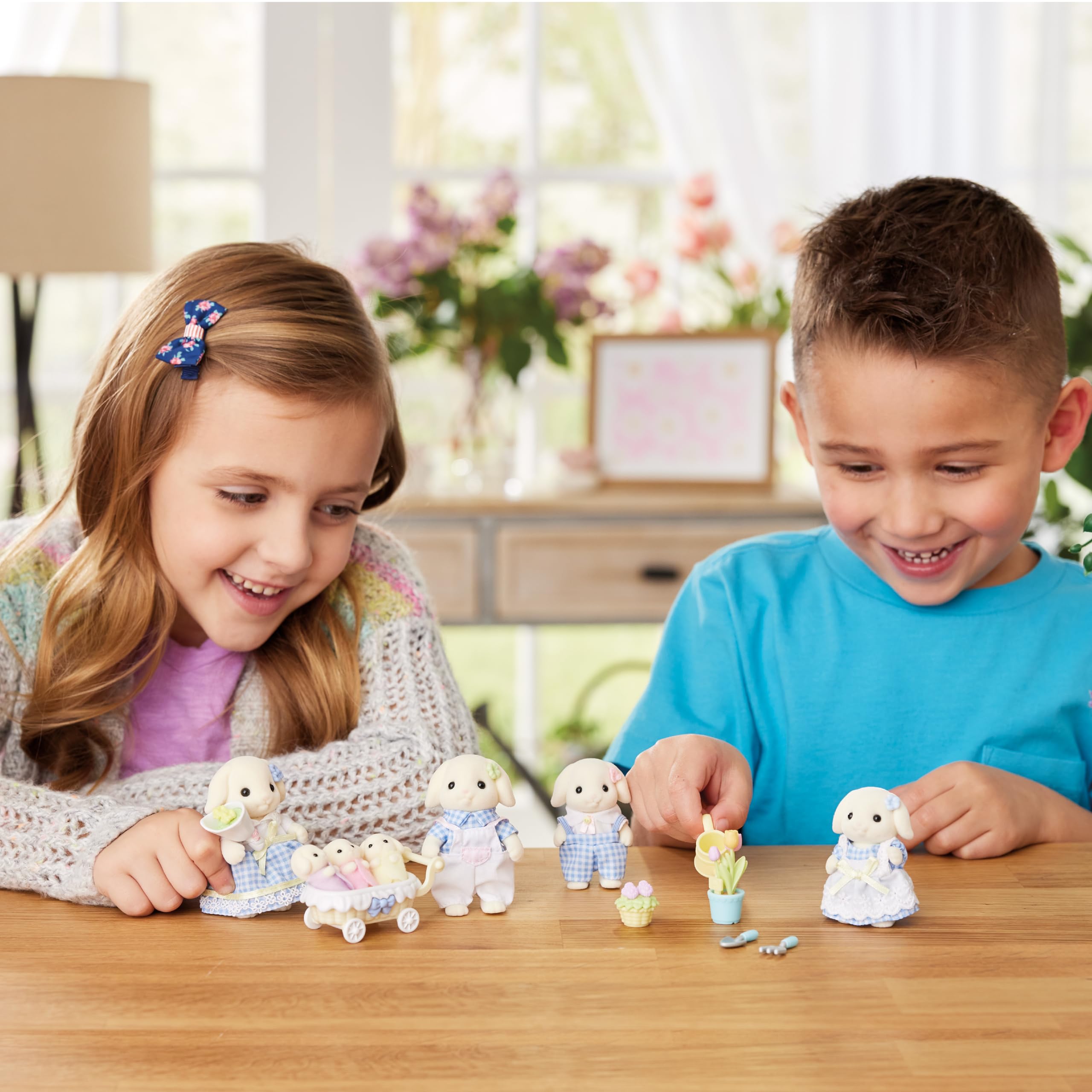 Calico Critters Blossom Gardening Set - Features Flora Rabbit Sister & Brother - Plant, Water, & Bloom with Your Adorable Critters!