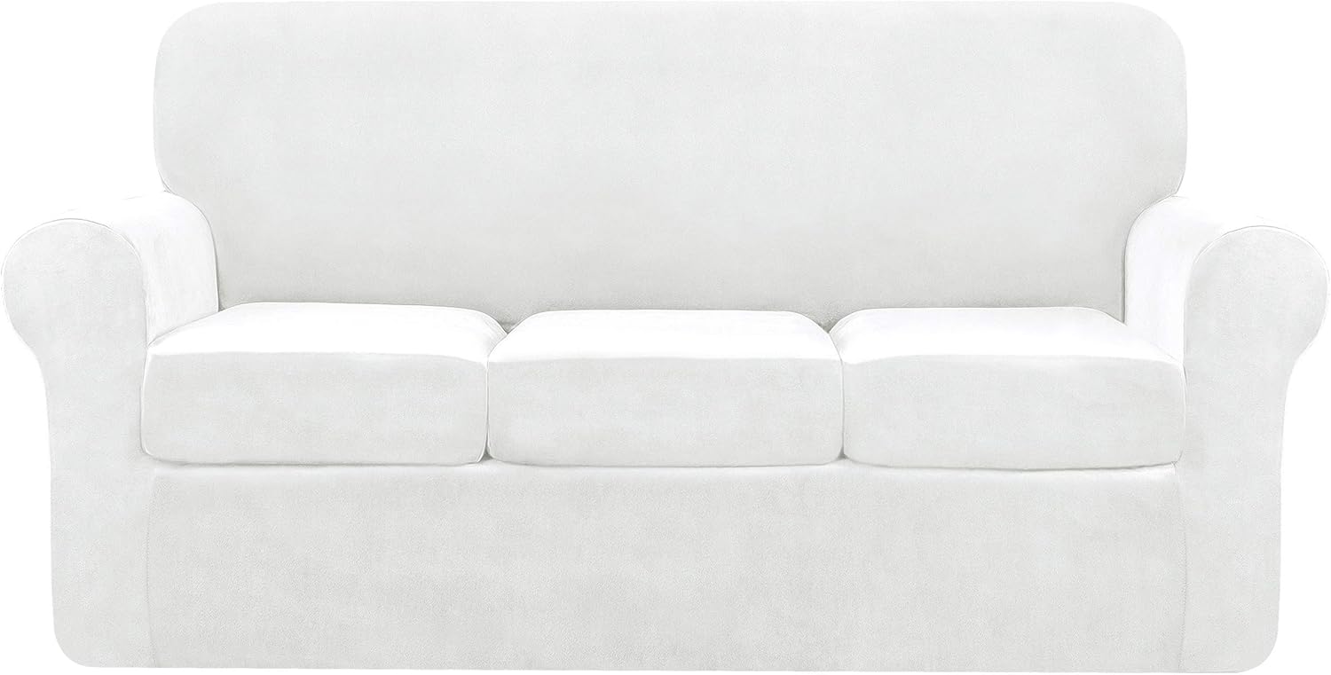 subrtex 3Seater Stretch Velvet Couch Sofa Cover with Separate Cushion