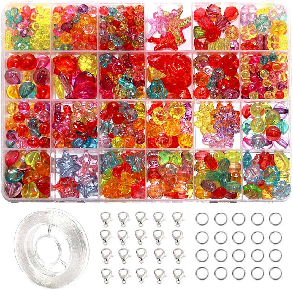 Children DIY Bracelet Bead Art & Jewellery-Making , Girls Craft Set , Baby girl Gift ,Bead string making set , Cultivate Color sensitive, Color will not Fade (Transparent Colorful)