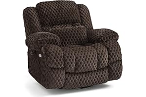 MCombo Manual Recliner Chair with Heat&Massage Chair Full Body for Home, Swivel Glider Rocking Chair Nursery with Storage, US