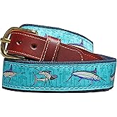Guy Harvey Mens Leather Tab Belts