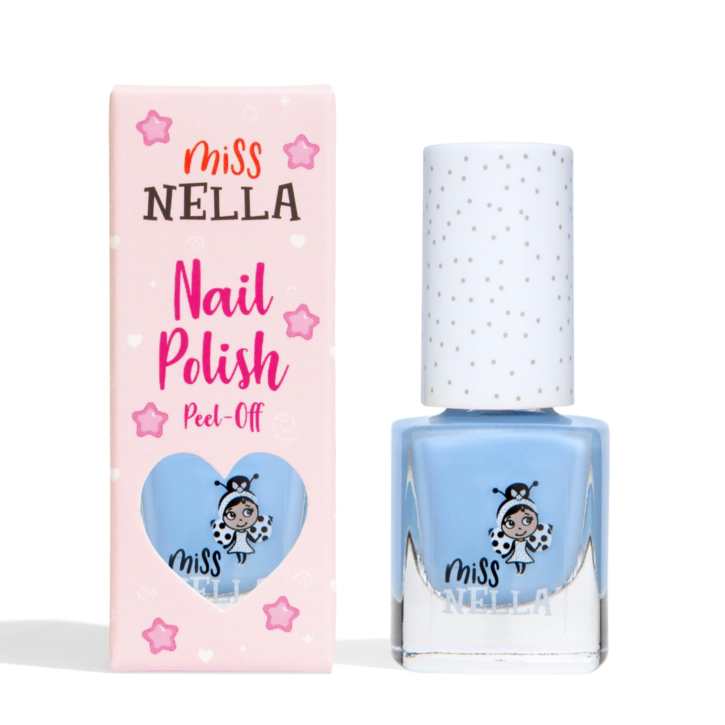 Miss Nella BLUE BELL – Safe light blue, Nail Polish for Kids, Non-Toxic & Odour Free Formula for Children and Toddlers, Natural Water Based for Easy Peel Off
