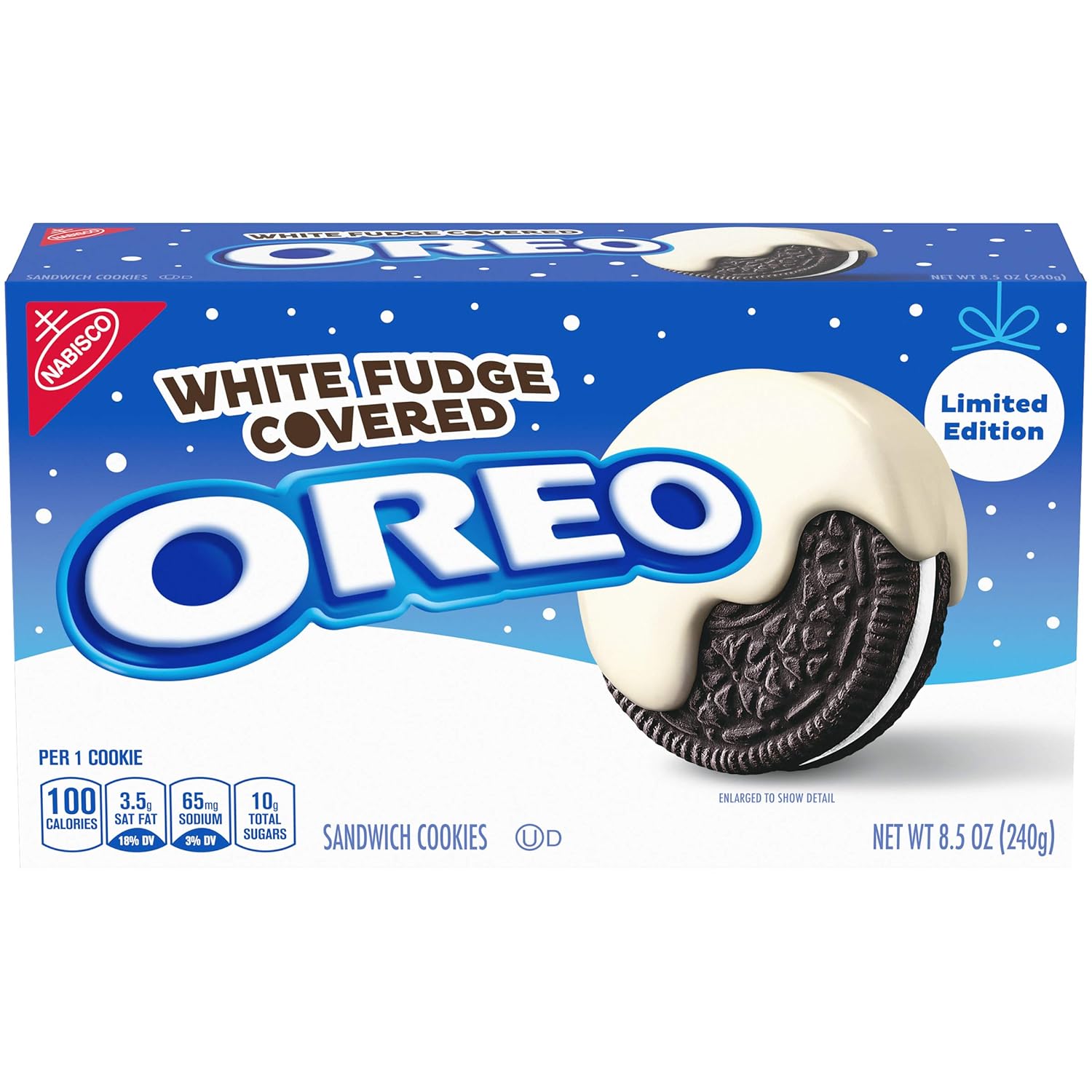 White Fudge Covered Oreo Sandwich Cookies Holiday Edition 1 8 5 Oz Pack Amazon Com Grocery Gourmet Food