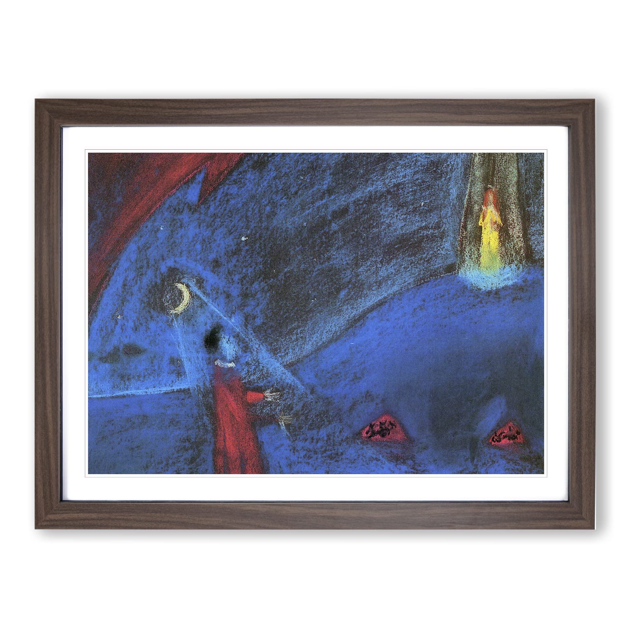 The Dreaming Boy Ii By Walter Gramatte Classic Painting Framed Wall Art Print, Ready to Hang Picture for Living Room Bedroom Home Office Décor, Walnut A4 (34 x 25 cm)